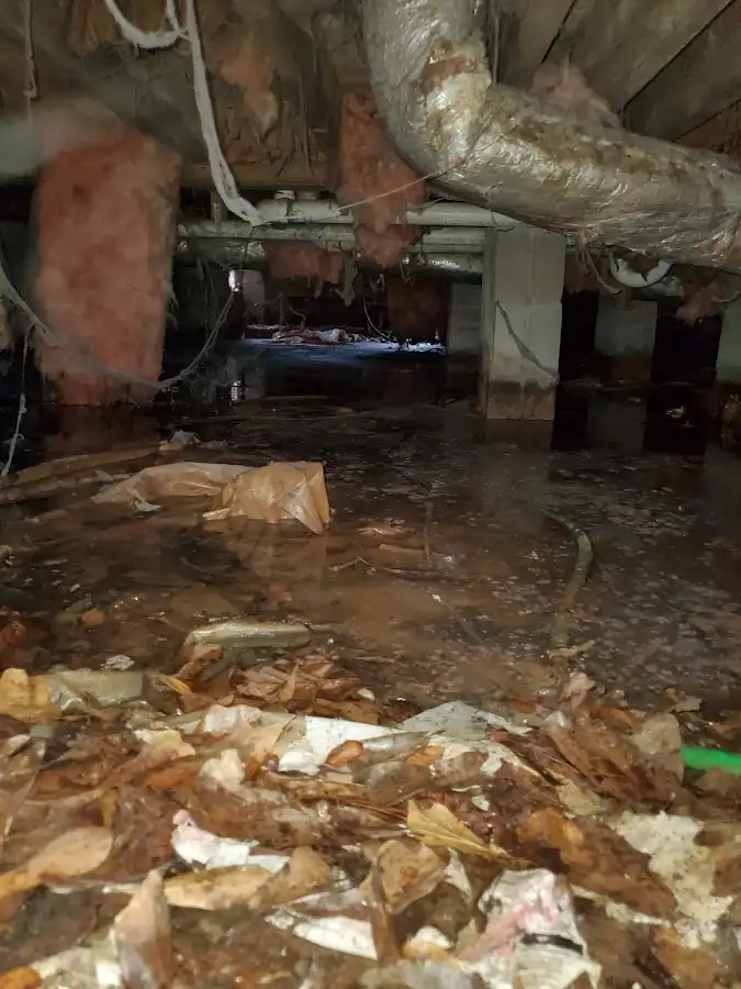 Crawl space flood assessment for Commercial Water Damage Restoration in Rantoul
